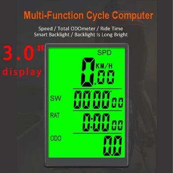 Tabuľka kódov cyklistické doplnky, nepremokavé bezdrôtový digitálny požičovňa kilometrov rýchlomer požičovňa rýchlosť, počítadlo 1Pcs