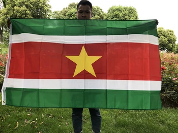 SKY VLAJKA Surinam Vlajka 90x150cm Činnosť Dekoratívne Národné Zástavy Vysoko Kvalitný Obojstranný Vytlačené Polyester Surinam vlajka