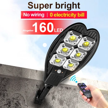 Výkon Vonkajšie Slnečné Svetlo 300COB PIR Snímač Pohybu Street Light IP65 Vodeodolný Rhargeable Solárne LED Lampy, Záhradné Nástenné svietidlo Dvore