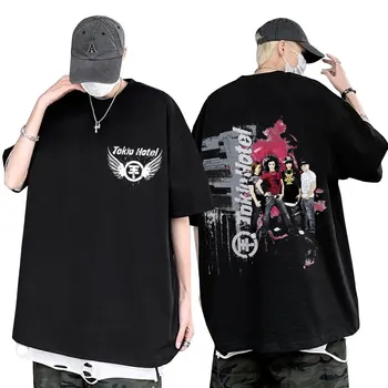 Rocková skupina Tokio Hotel Späť Obojstranná Tlač Tričko Muži Ženy Vintage Gotický Mikina T-shirt pánske Módne Nadrozmerné T Tričko