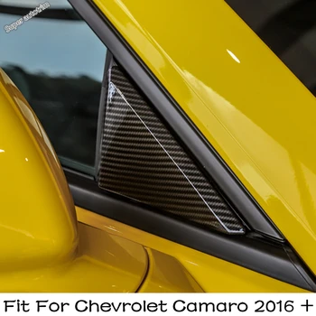 Mimo Okna Pilieri Predné Dvere Trojuholník Kryt Trim 2 KS Pre Chevrolet Camaro 2016 - 2022 Uhlíkových Vlákien Exteriér Príslušenstvo