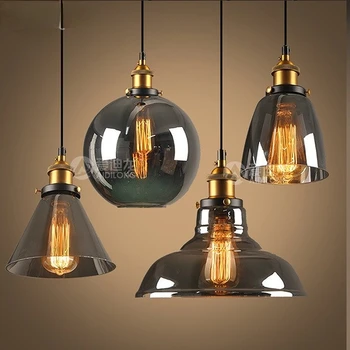 Vintage LED Prívesok, Osvetlenie Sklo Loft Retro E27 Žiarovka Lampa Lamparas Colgantes Priemyselné Domov Osvetlenie Kuchyne lampa loptu