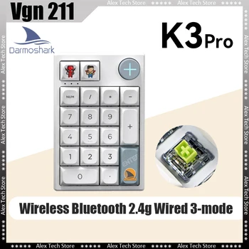 Vgn 211 Mini Kalkulačka Klávesnice 21 Kľúče, 3-režim Bezdrôtového pripojenia Bluetooth 2.4 g Káblové Hot Swap Mini Herné Príslušenstvo Pre Kancelárske Pc Darček