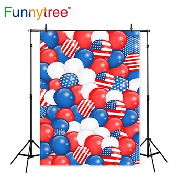 Funnytree pozadia pre fotografovanie studio Americkej vlajky balóny Deň Nezávislosti strany profesionálne pozadie photobooth