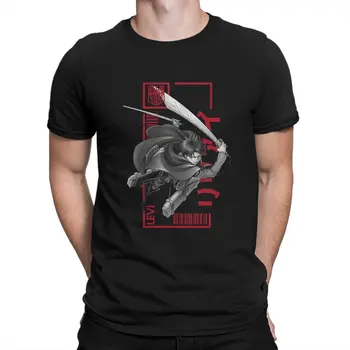Levi T Shirt pre Mužov Bavlna Vintage T-Shirts Kolo Krku Útok Na Titan Eren Mikasa Armin Tričká Krátky Rukáv Šaty Darček