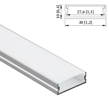 30x10mm 2 ks 0,5 m dĺžka wall mount inštalácia led hliníkové kanál profil pre led pásy svetla