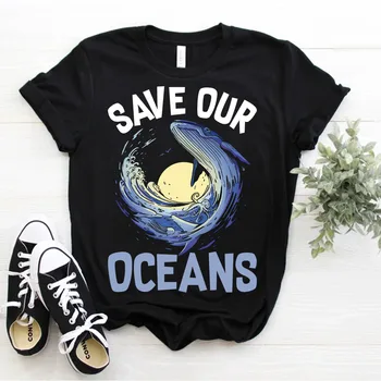 Uložiť Naše Oceány Orca Veľryba Ekológ Zmeny Klímy T-Tričko Veľkosť S-5xl