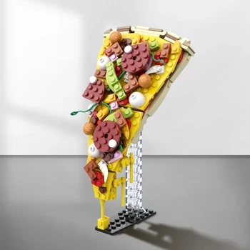 MOC Pizza Plátok Stavebné Bloky 221PCS Pizza Kreatívne HOBBY Tehly Jedlo Dekorácie pre Reštaurácie Deti Hračky pre Chlapcov Dary