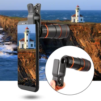 Prenosný Mini Vysoké Zväčšenie Monokulárne Ďalekohľad Dlho Focus Objektív 8x 12x objektív Pre Digitálne Kamery pre iPhone Samsung Xiao