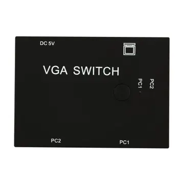 2 Port, VGA Video Prepínač Box 2 V 1 Z Vedi Switcher pre LCD PC TV Monitor