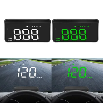 M1 Auto Digitálne GPS Tachometer Head Up Display MPH/KM prekročenia rýchlosti Unavený Upozornenie Alarm, Biela/Zelená LCD