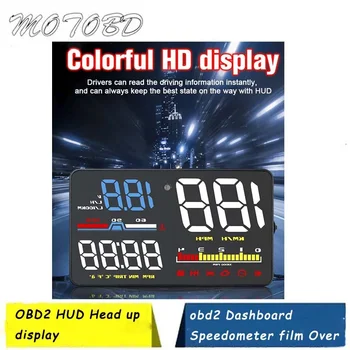 Nové D5000 Automobilový OBD2 HUD Head Up Display 5inch Obd2 Tabuli Rýchlomer Film Cez Rýchlosť Cez OBD2