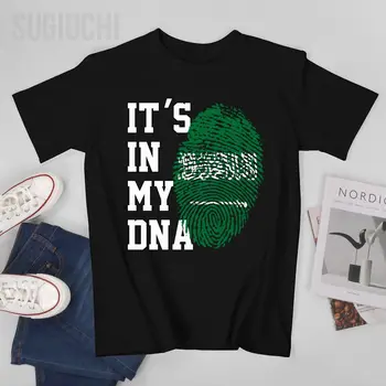 Muži Krátke T-Shirt JE TO V MOJEJ DNA, Saudská Arábia Vlajka Saudskej Arabskom Fanúšikov Tričko Tees O-neck T Košele Ženy, Chlapcov 100% Bavlna Unisex
