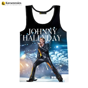 Johnny Hallyday 3D Vesta Muži Móda Bežné Nadrozmerné Tank Topy Pohode Cosplay Pláži Tielko Lete Harajuku Streetwear Topy