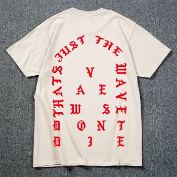 Nedeľa Služby Kanye West T Shirt pre Mužov Košele Vintage Nadrozmerné Vytlačené Tshirts Muži Ženy Hip Hip Unisex Top Tee Streetwear