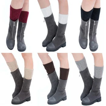 Ženy Pletené Twist Leg Warmer Jeseň V Zime Krátke Leginy Boot Putá Podporu Nohy Kryt Ponožky Oblečenie Príslušenstvo