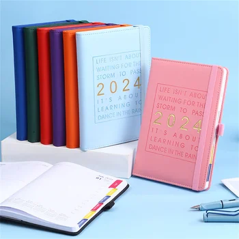 2024 A5 Notebook Denník Vestník Plánovač 365 Dní Plánu Organizátor Prenosné Poznámkový Blok Denný Program Plánovanie Študent Kancelárske Potreby