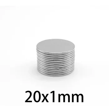 5/10/20/50/100/200pcs 20x1 mm Silné Silné Magnety 20x1mm Kolo Vyhľadávanie Magnet 20 mm X 1 mm Trvalé Neodýmu Magnet Disku 20*1