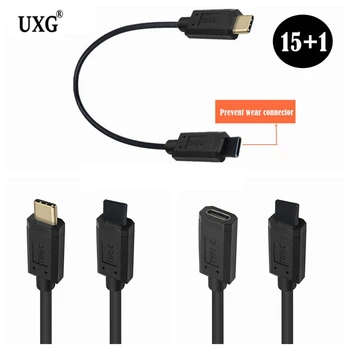 Odolné voči opotrebovaniu Test Drôtu Konektor USB Typ-c muži A muži/Ženy 10GBPS Kábla 30 cm