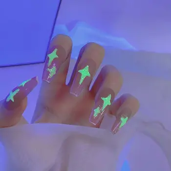 Prach Neon Zelená Pleseň Pigment Manikúra Príslušenstvo Lesk Lesk Prášok Svetelný Nechtov Prášok Nechtov Pigment Nail Art Dekorácie