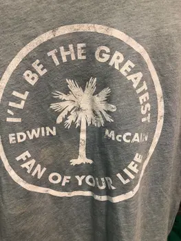 Edwin McCain modrá dámy T-shirt som sa Bude Najväčší Fanúšik Svojho Života￼ dlhé rukávy
