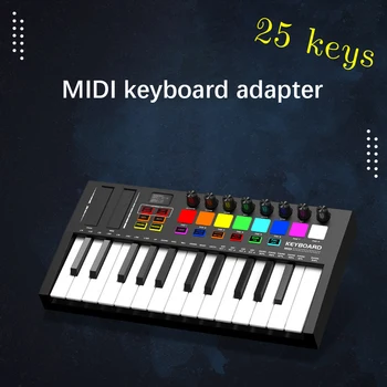 25key MIDI Klávesnice Profesionálne Elektronickej Hudby Smart Prenosné Aranžér Pad Typ Klávesnice-COLED Displej Priraditeľný Gombík, Tlačidlo