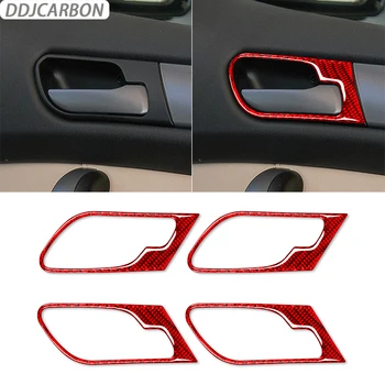 Červená karbónová kľučky Panel Rám Dekoračné Lišty Auto Interiérové Doplnky, Dekorácie-Nálepky Na BMW X5 E53 rokov 2000-2006