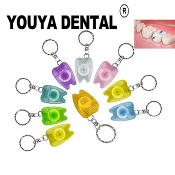 10pcs Zubov, Dentálna Niť Flosser prívesok na Zub Tvar Keychain na Žuvačky Starostlivosť Starostlivosť o Ústnu dutinu Zub Cleaner Nástroje