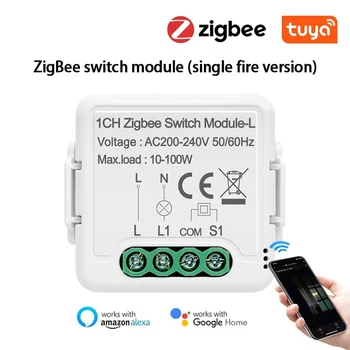 Tuya Zigbee Smart Switch Č Neutrálny Vodič Vyžaduje 1/2/3 Gang Prepínač Podporu 2 Spôsob Kontroly Spolupracuje s Alexa Domov Alice