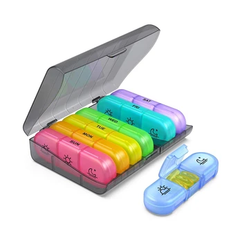 Prenosné 21 Mriežky Pilulku Box Drog Tablet Medicíny Skladovanie Držiteľa Splitter Prípade Skladovania Organizátor Vitamíny Kontajner Drop Shipping