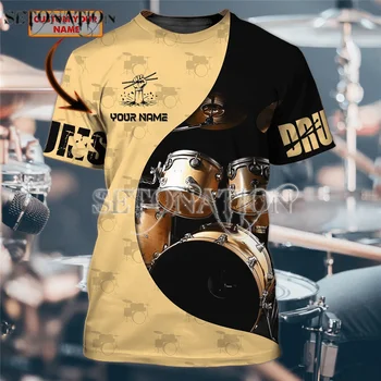 Vlastné bicie Gitara Gitarista, Hudobný muži ženy Nové módne cool 3D-vytlačené t-shirts Harajuku štýl tričko-streetwear-letné topy
