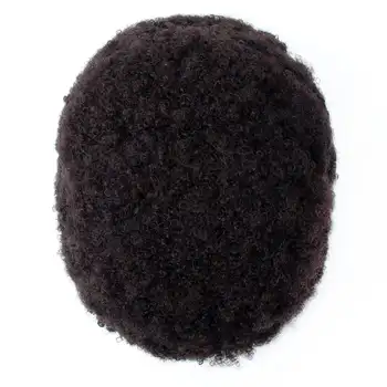 Čipka Afro Toupee Pre Mužov Kinky Afro Curl Toupee Vlasy Kusy Ľudských vlasov Nahradenie Systému Pre Mužov, 10
