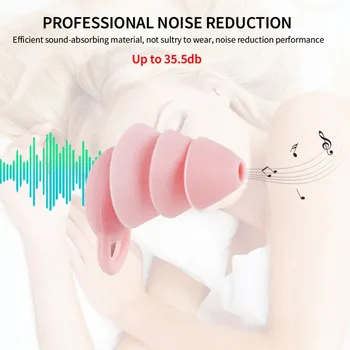 Štúdia Silikónový Anti-Hluku, Mäkké Zvukotesné Zátkové Chrániče Sluchu Spanie Ušné Sviečky V Uchu Chránič Pre Ochranu Zátkové Chrániče Sluchu