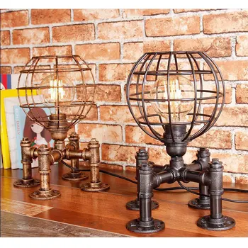 Americký Štýl Retro Vodovodné Potrubia Stolná Lampa Bar, Kaviareň Osobné Minimalistický Priemyselné Štýl Spálňa, Nočné Lampy