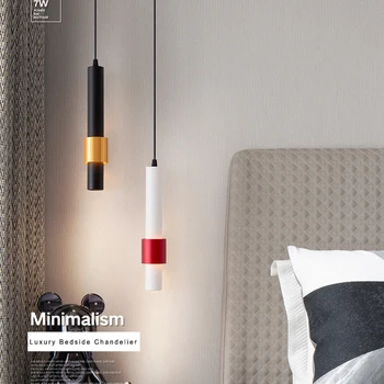Lampa Moderného LED Prívesok, Svietidlá, 1-Svetlo Nastaviteľné Valčekové Stropné Závesné Svetlo, Čierne A Biele Prevedenie Mini Penda