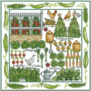 Top Farme Zeleniny Vzory Počíta Cross Stitch Súpravy, Čínsky Výšivky, Výšivky Sady, 11CT, 14CT, 18CT, urob si sám