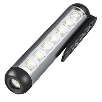 XPE Mini LED Baterka Vodotesný, Baterka, USB Nabíjateľná Baterka + KLAS vinuté Perly Pochodeň S Klip Magnet