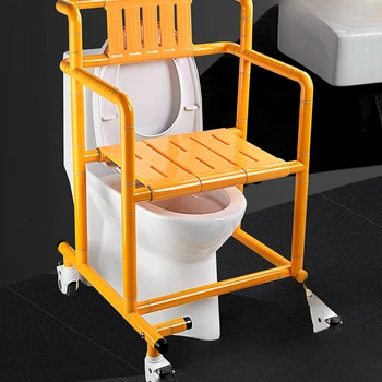Starší kúpeľňa vozík wc stoličku sprcha kolesá zakázané tehotná žena kreslo
