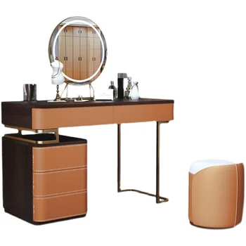 Svetlo luxusný toaletný stolík skrinka na odkladanie vecí integrované spálňa make-up minimalistický