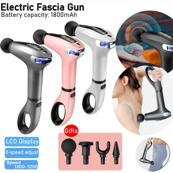 2023 dotykový LCD pištole svalov masáž zbraň elektrické masáž zbraň, vymeniteľné hlavy rozšírenie rukoväť