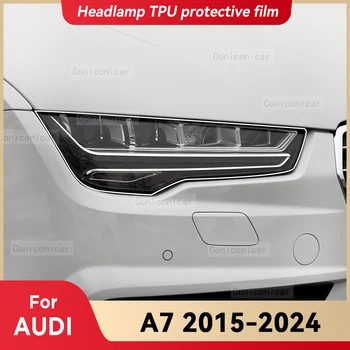 Pre AUDI A7 2015-2024 Auto Svetlometu Transparentné TPU Ochranný Kryt Film Predné Svetlo Odtieň Zmeniť Farbu Nálepky Príslušenstvo