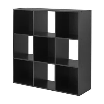 Opôr 9-Cube Skladovanie Organizátor, knihy, stojan, Čierny
