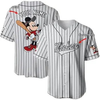 2023 Nové Letné Baseball Jednotné Top Tlač, Personalizované Disney Séria Mickey Mouse Posádky Krku Mikina Bunda