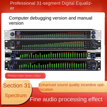 Profesionálny Digitálny Grafický Ekvalizér 31 Kapela Počítač Úprava DSP Audio Efekty Radič Fáze a Karaoke Procesor