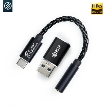 BGVP T01s Dac Audio Dekódovanie HiFi Slúchadlá Zosilňovač USB TypeC Na 2.5/3.5/4.4 mm Jack Adaptér 32bit Digitálny Dekodér AUX Konvertor