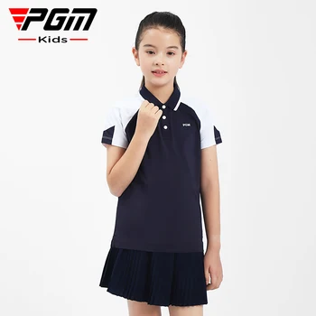 PGM Dievčenské Golf Športové tričko v Lete Všestranný Dievčenské Krátke Sleeve T-shirt POLO Golier Pohodlie Dievčatá 