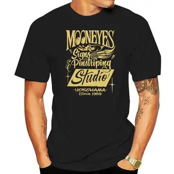 Mooneyes Mesiac Vybavené Rýchlosť Známky Pinstriping Štúdio T-Shirt Závodný Štýl