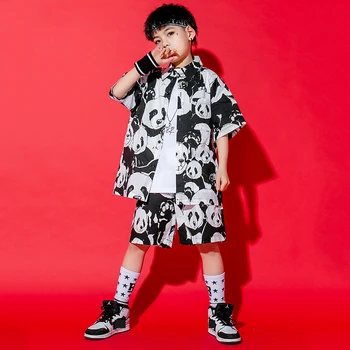Hip Hop Oblečenie Deti Rave Oblečenie Street Dance Nosenie Panda Pódium Fáze Kostým Festival Oblečenie Chlapci Tanečník Oblečenie JL3421