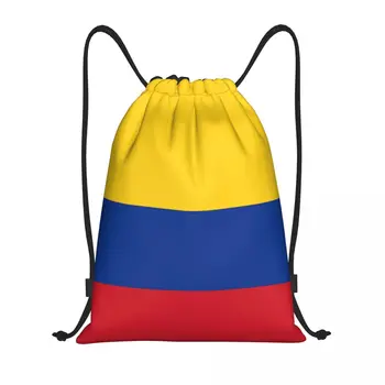 Vlastná Vlajka Kolumbie Šnúrkou Tašky Ženy Muži Ľahké Športové Gym Skladovanie Batoh
