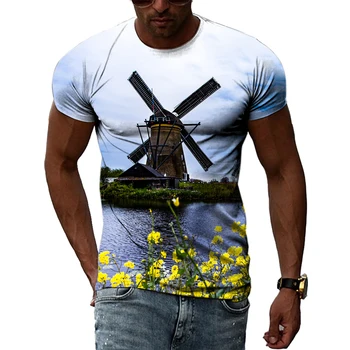 Letné Pôvodného Mlyna Grafické t-shirts 3D Fashion Mužov Bežné Chuť Vytlačené Tees Hip Hop Osobnosti Street Style O-Krku Topy